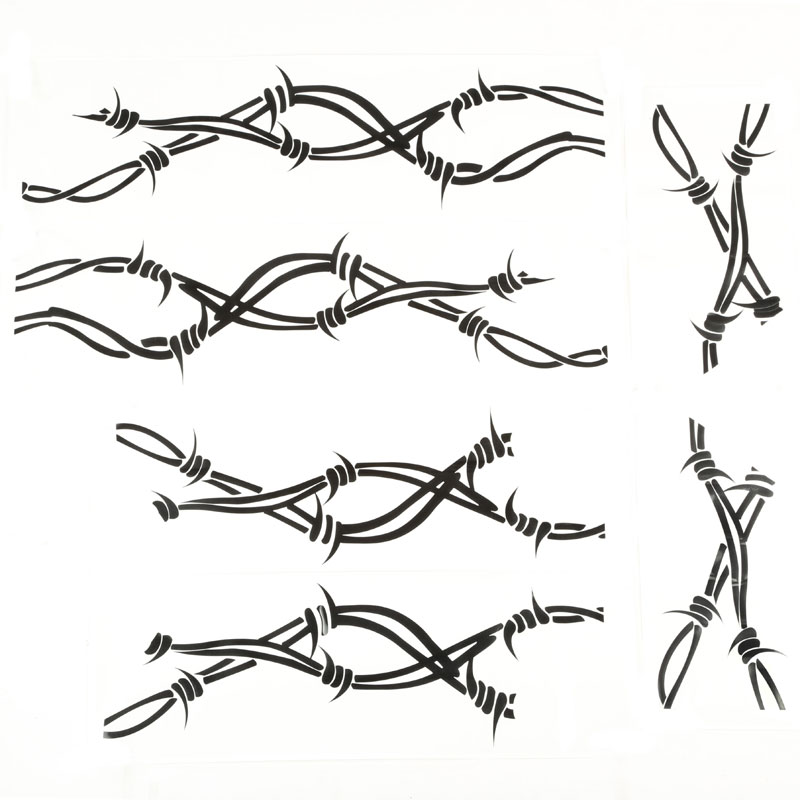 1230032 Rugged Ridge Barbed Wire Side Decals Matte Black